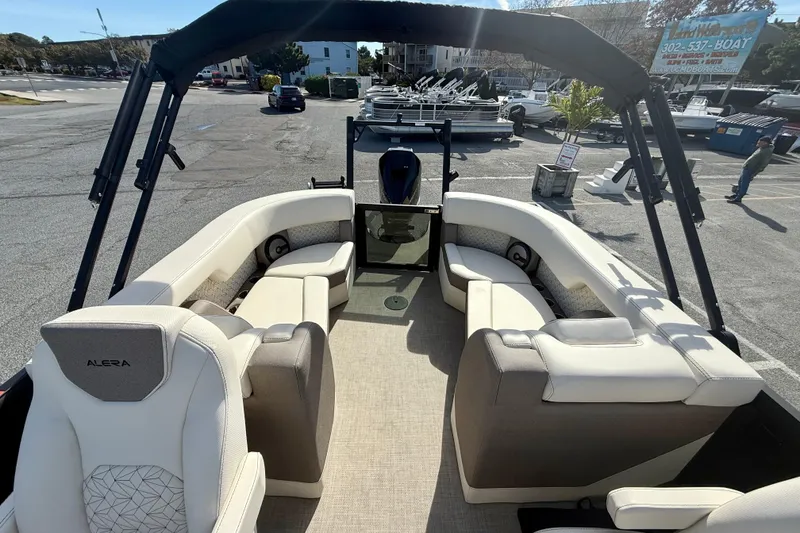 Slide: The Image of 2026 Alera M23 boat interior with luxurious seating and modern design. - 14