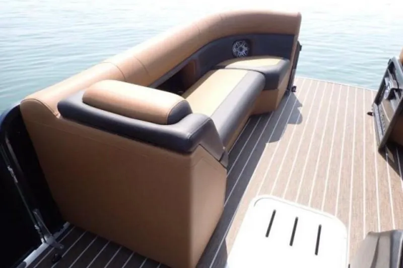 Slide: The Image of Luxurious seating on 2025 Premier 250 Solaris RF boat with stylish upholstery. - 8