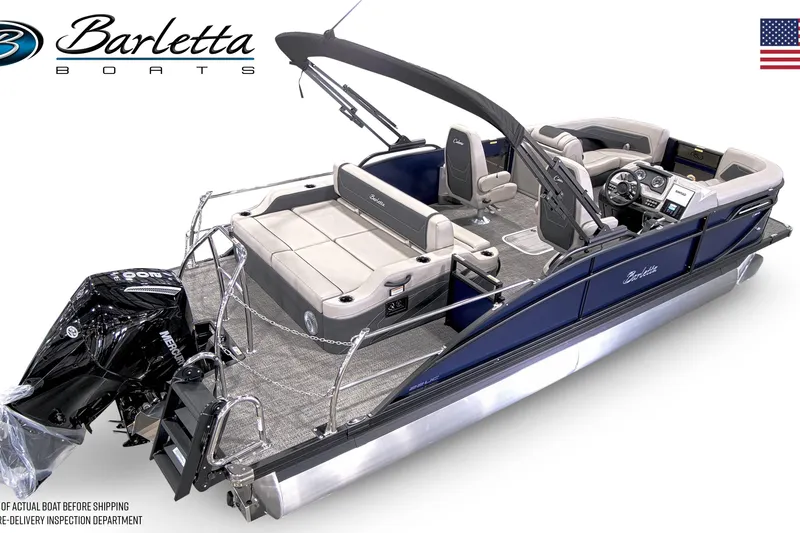Slide: The Image of 2026 Barletta C22UC pontoon boat with sleek design and modern features. - 10