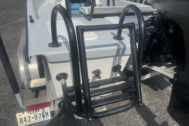 Slide: The Image of 2007 Haynie 23 Bigfoot boat with ladder and Texas license plate. - 5