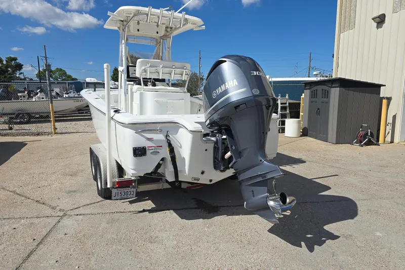 Slide: The Image of 2017 Sea Hunt BX 25 BR boat with Yamaha 300 engine on trailer. - 3