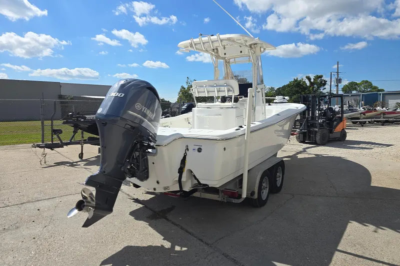 Slide: The Image of 2017 Sea Hunt BX 25 BR boat with Yamaha 300 engine on trailer. - 4