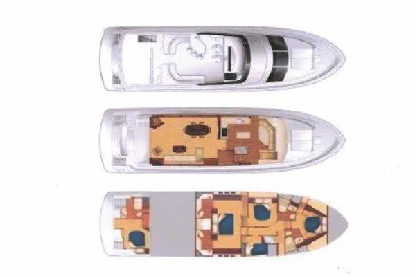Slide: The Image of 2009 Hatteras Enclosed Bridge yacht docked in a sunny marina setting. - 60