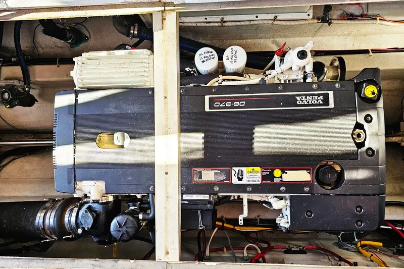 Slide: The Image of Engine compartment of a 2010 Eastern Casco Bay 35 with Volvo Penta D6-370 engine. - 24