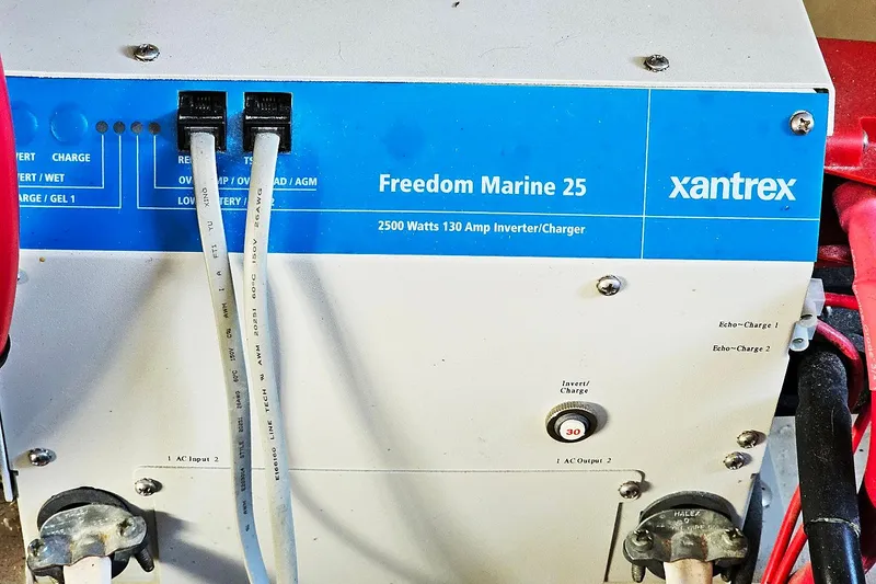 Slide: The Image of Xantrex Freedom Marine 25 inverter/charger, 2500 watts, 130 amps, on Eastern Casco Bay 35 boat. - 26