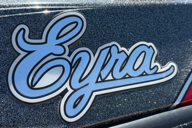 Slide: The Image of 2017 Bass Cat Eyra logo on glittery surface, showcasing elegant script design. - 7