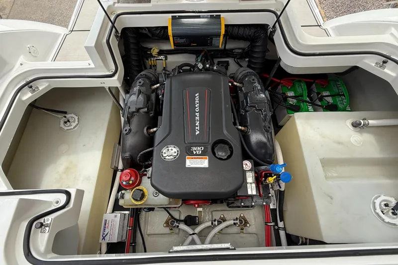 Slide: The Image of Engine compartment of a 2020 Cobalt R5 Surf boat with Volvo Penta 380 V8 engine. - 16