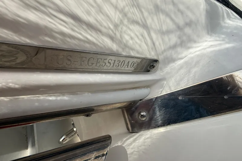 Slide: The Image of 2020 Cobalt R5 Surf boat hull identification number plate close-up. - 17