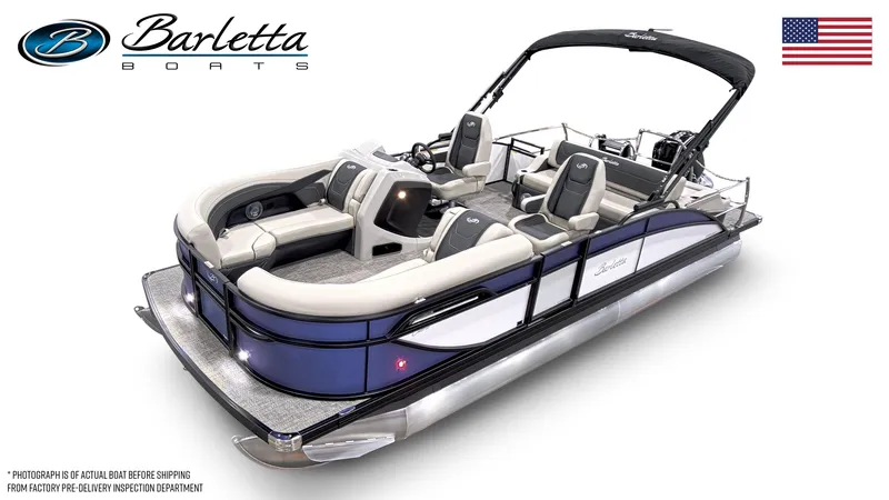The Image of 2026 Barletta C22UC pontoon boat with sleek design and luxurious seating. - 0