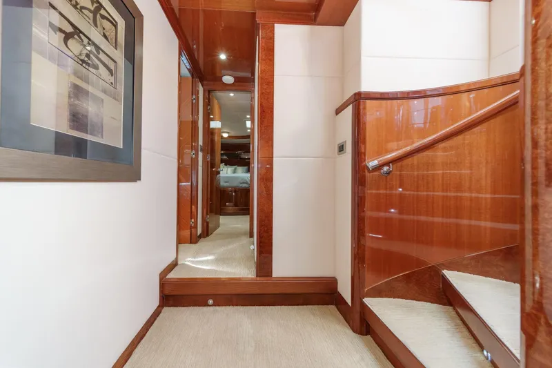 Slide: The Image of Luxurious interior of 2010 Ocean Alexander motor yacht with elegant wood finishes. - 51