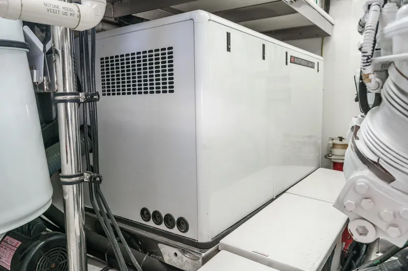 Slide: The Image of Engine room of 2010 Ocean Alexander Motor Yacht with Northern Lights generator. - 76