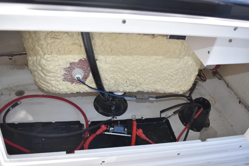 Slide: The Image of 2025 NauticStar 251 Hybrid boat interior wiring and insulation details. - 31