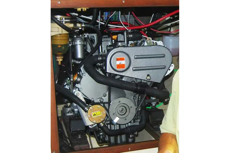 Slide: The Image of Engine of a 1985 Sam L. Morse Bristol Channel Cutter 28 sailboat. - 18