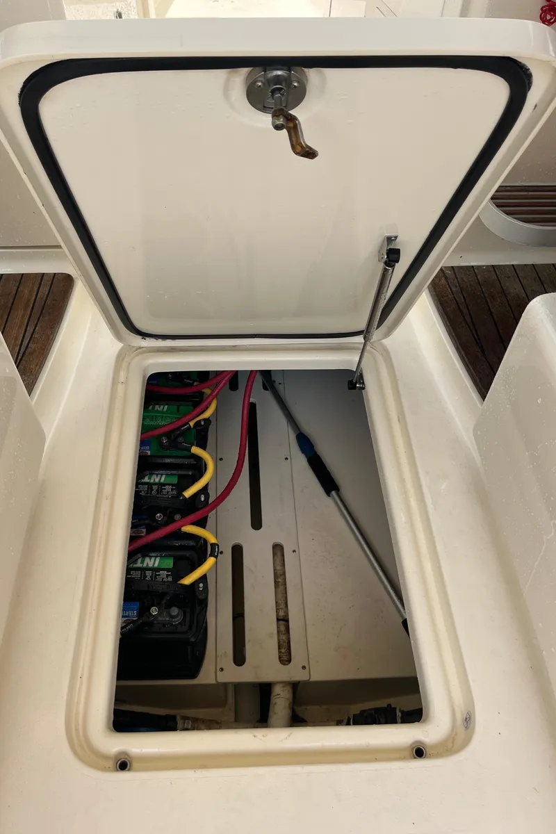 Slide: The Image of 2015 Scout 275 Dorado boat bathroom with sink and toilet. - 31