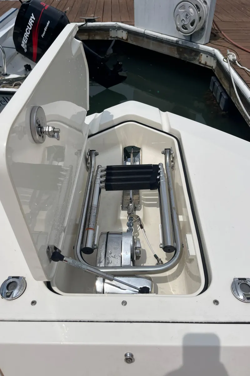 Slide: The Image of 2015 Scout 275 Dorado yacht badge and interior view. - 35