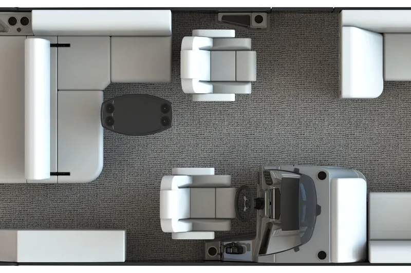 Slide: The Image of 2026 Starcraft SLS 3 Q DH pontoon boat on trailer, parked outdoors. - 2