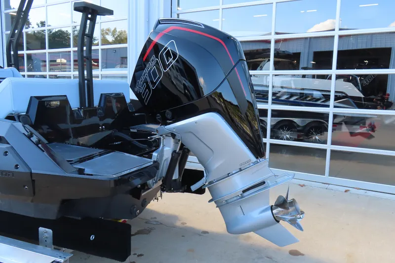 Slide: The Image of 2026 Iron 767 outboard motor on a boat, sleek design, powerful performance. - 7