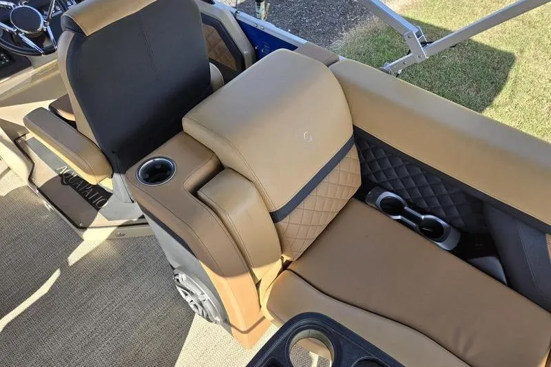Slide: The Image of Luxurious seating on 2023 Godfrey AquaPatio 255 SBW iMPACT pontoon boat. - 11