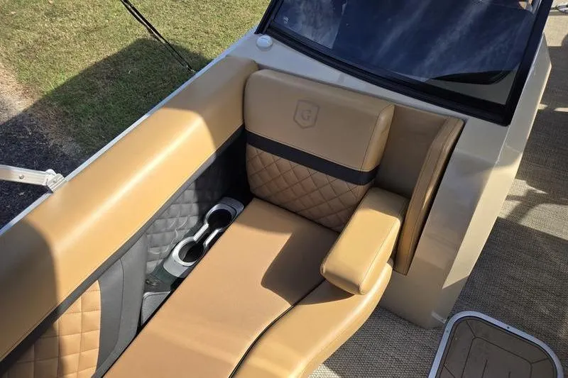 Slide: The Image of Luxurious seating on 2023 Godfrey AquaPatio 255 SBW iMPACT pontoon boat. - 25
