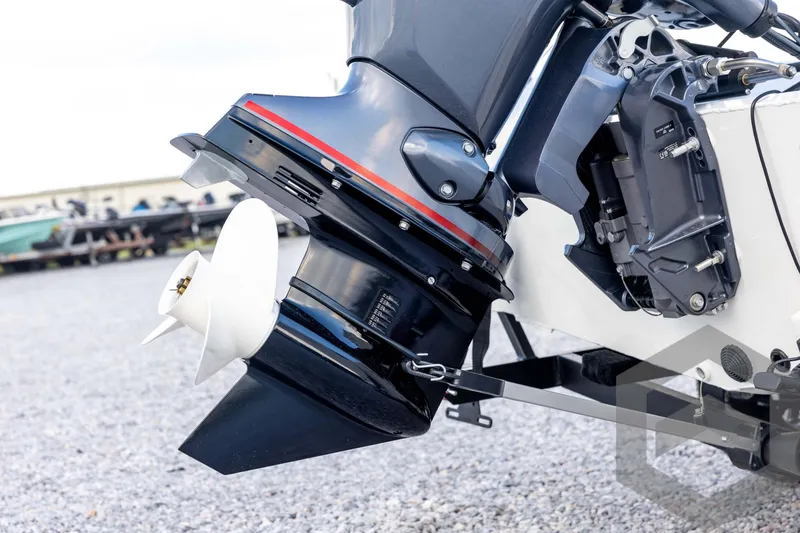 Slide: The Image of 2026 G3 Sportsman 1710 SE boat motor with propeller on gravel surface. - 19