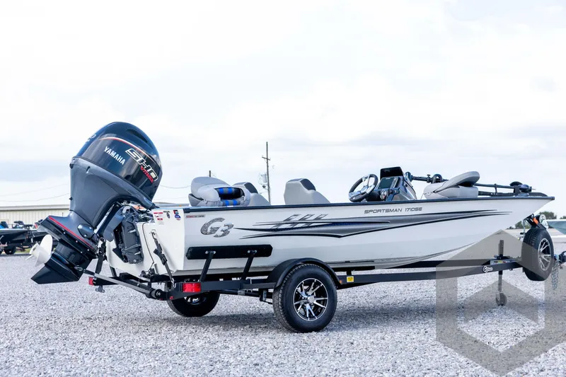 Slide: The Image of 2026 G3 Sportsman 1710 SE boat with Yamaha engine on trailer. - 5