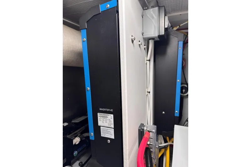 Slide: The Image of Electrical inverter setup on a 2007 American Tug 41 boat. - 26