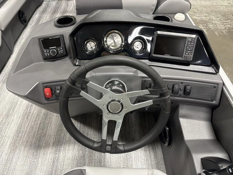 Slide: The Image of Dashboard of 2026 Bennington 188SL with steering wheel and instruments. - 21