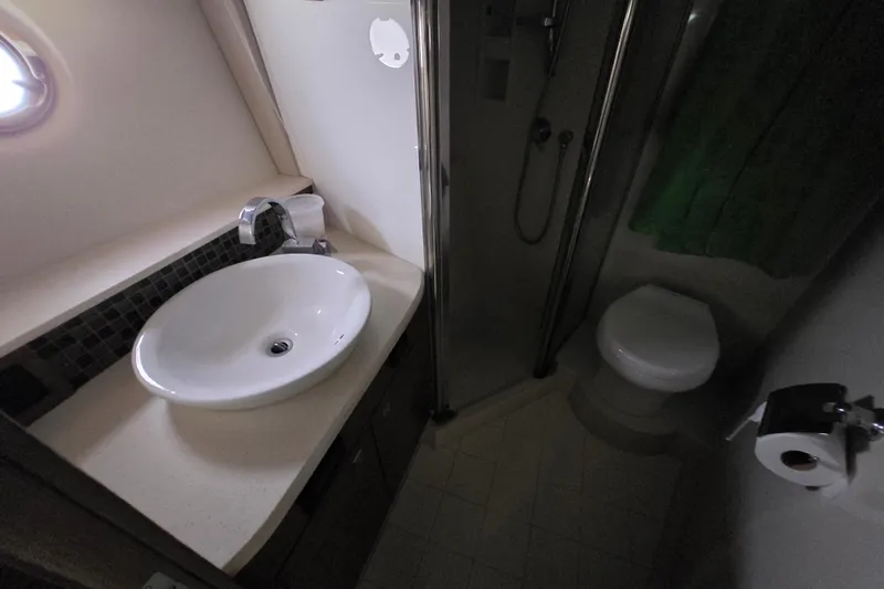 Slide: The Image of Interior cabin of 2016 Cruisers Sport Series 45 Cantius yacht with TV and bed. - 41