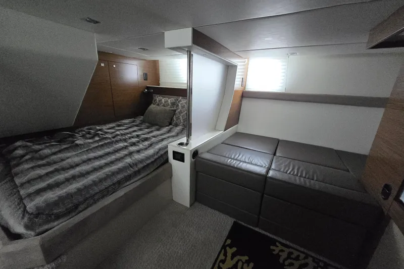 Slide: The Image of Bathroom interior of 2016 Cruisers Sport Series 45 Cantius yacht, featuring sink and toilet. - 43