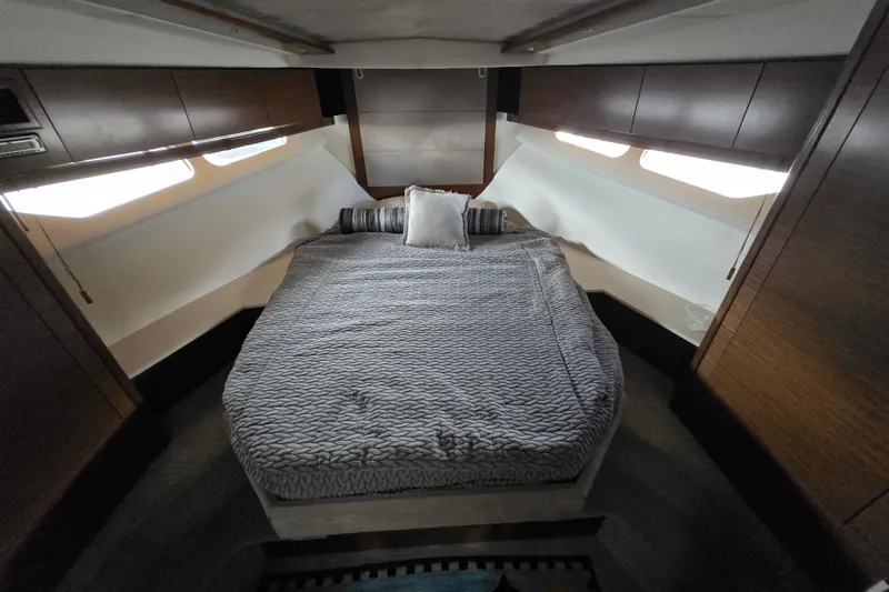 Slide: The Image of 2016 Cruisers Sport Series 45 Cantius yacht on stands, rear view. - 5