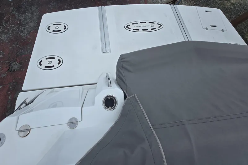 Slide: The Image of Stainless steel door on 2016 Cruisers Sport Series 45 Cantius yacht interior. - 74