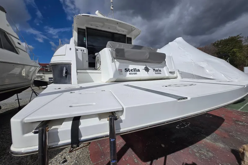 Slide: The Image of Engine room of 2016 Cruisers Sport Series 45 Cantius with mechanical components and wiring. - 79