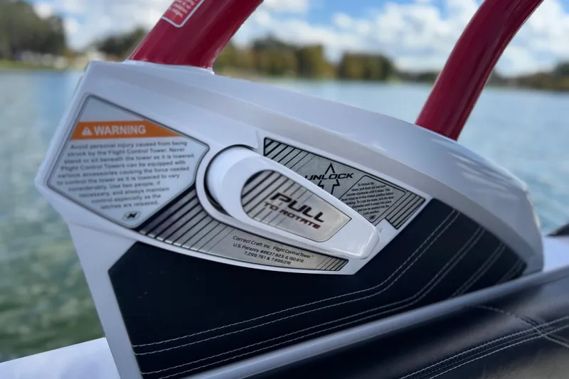Slide: The Image of 2015 Nautique Super Air Nautique G25 Coastal Edition tower lock mechanism close-up. - 13