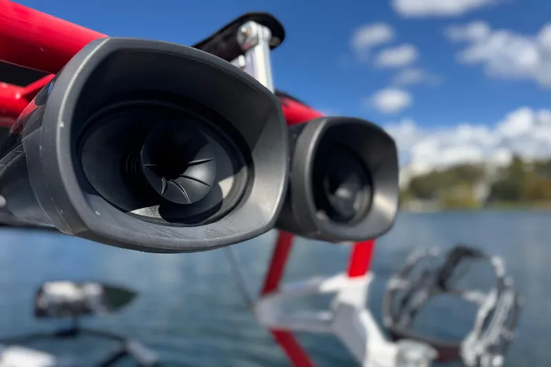 Slide: The Image of Close-up of speakers on a 2015 Nautique Super Air Nautique G25 Coastal Edition boat. - 14