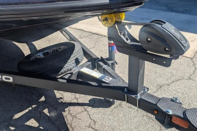 Slide: The Image of Garmin device on 2026 Nitro Z18 Pro boat dashboard, featuring cables and textured surface. - 110