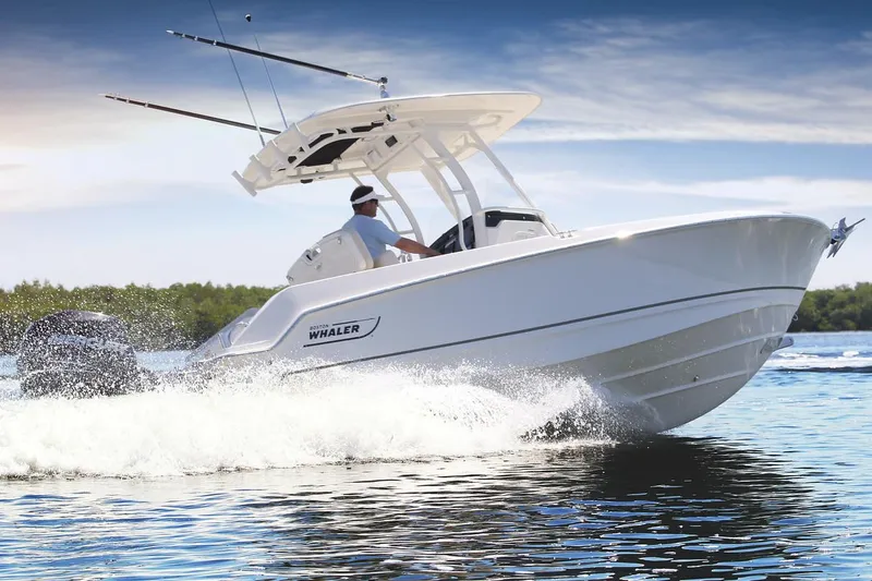 The Image of Manufacturer Provided Image: 2025 Boston Whaler 230 Outrage cruising on open water. - 0