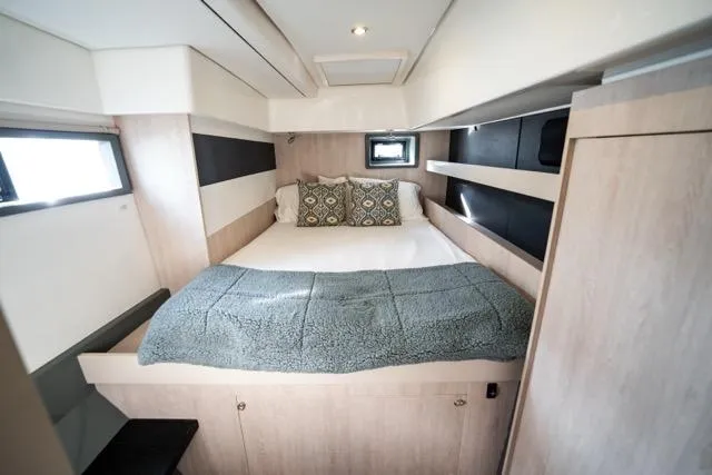 Slide: The Image of Luxurious bedroom interior of 2017 Leopard 51 Powercat yacht with modern design. - 118