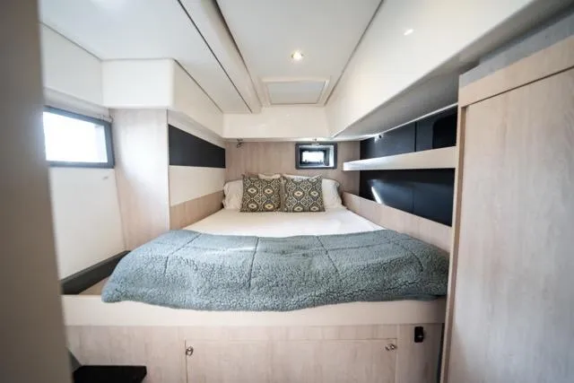 Slide: The Image of Luxurious bedroom interior of 2017 Leopard 51 Powercat yacht with modern design. - 119