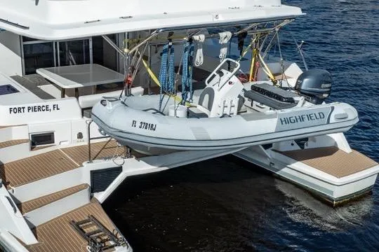 Slide: The Image of 2017 Leopard 51 Powercat with Highfield tender, docked in Fort Pierce, FL. - 154