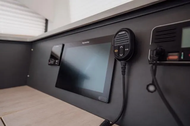 Slide: The Image of Control panel of 2017 Leopard 51 Powercat with navigation and communication equipment. - 93