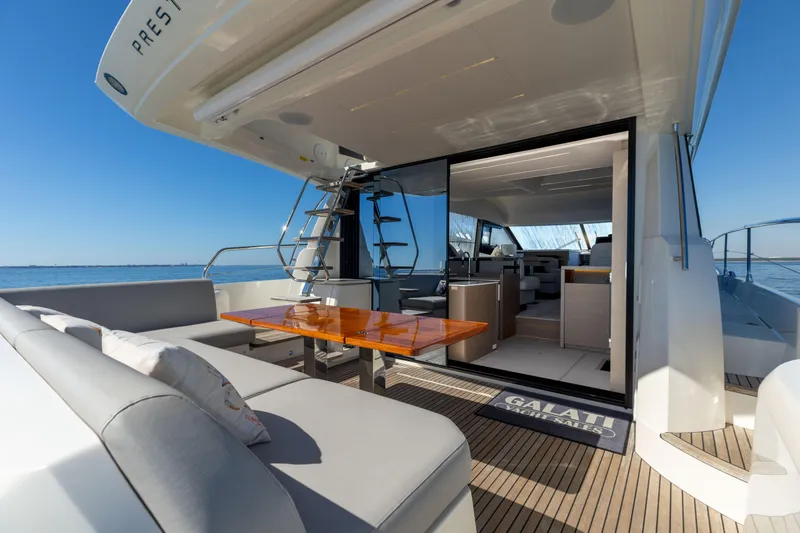 Slide: The Image of 2024 Prestige 520 Fly- SS BELLE VIE- Aft Deck - 2