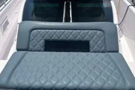 Slide: The Image of 2023 Axopar 37 XC CROSS CABIN with quilted seating detail. - 17