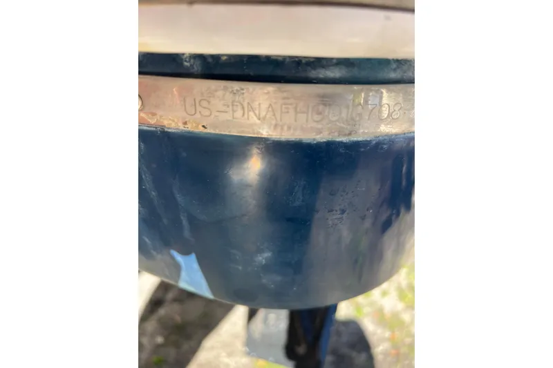 Slide: The Image of Close-up of 2008 Donzi 38 ZFX Open boat hull identification number. - 11