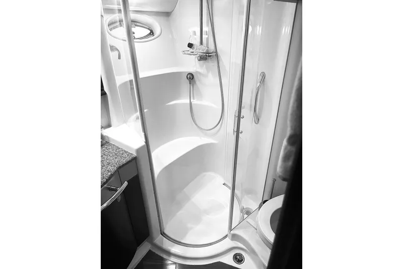 Slide: The Image of Luxurious shower in 2006 Sea Ray 52 Sedan Bridge yacht bathroom. - 35
