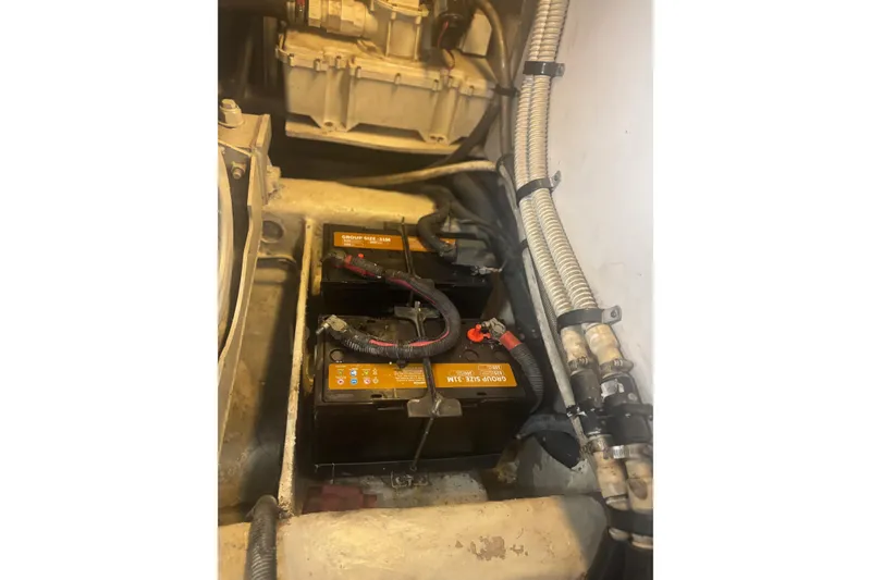 Slide: The Image of Battery compartment of a 2006 Sea Ray 52 Sedan Bridge yacht. - 42