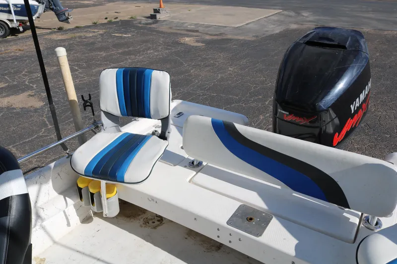 Slide: The Image of 2008 Blue Wave 220 Deluxe Pro boat interior with Yamaha VMAX engine. - 36