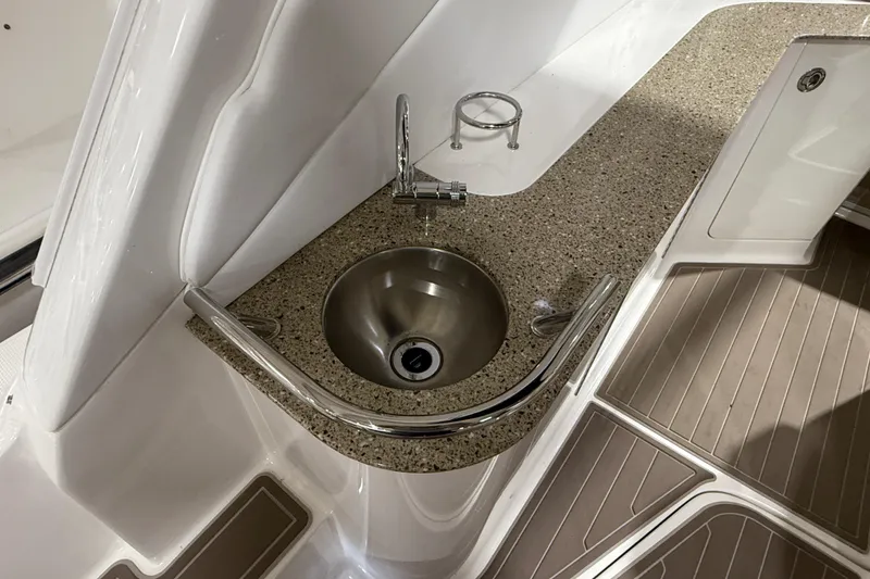 Slide: The Image of Dometic refrigerator in 2017 Sea Ray Sundancer 330 yacht interior. - 27