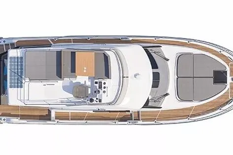 Slide: The Image of 2026 Beneteau Antares 11 Fly yacht, top view, showcasing sleek design and spacious deck layout. - 20