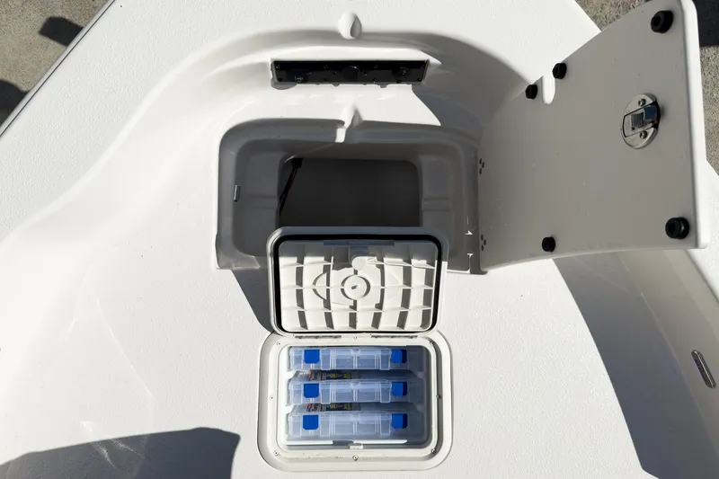 Slide: The Image of 2026 Sea Chaser 26 LX Special Edition boat on trailer, sunny day, outdoor display. - 15