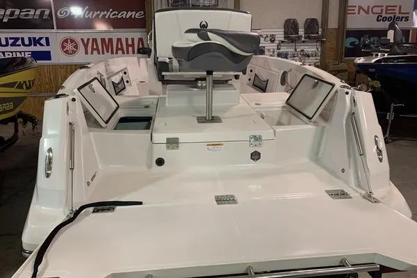 Slide: The Image of 2018 Scarab SB1195 Open boat interior with seating and storage compartments. - 8